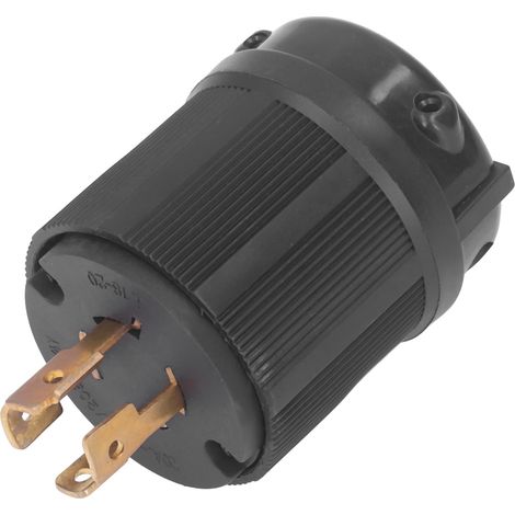 Bouchon mâle verrouillable 4 broches en laiton, 20A 120/208V, conforme norme US pour applications industrielles