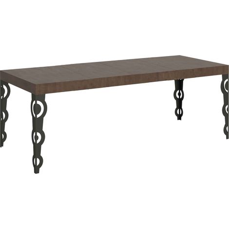 Tavolo allungabile 200/304x90 cm Karamay Premium noce gambe antracite (1/4)