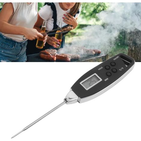 Thermomètre de cuisine étanche à aiguille, thermomètre à eau précis et rapide pour la mesure de la température, thermomètre de barbecue, noir. (1/5)