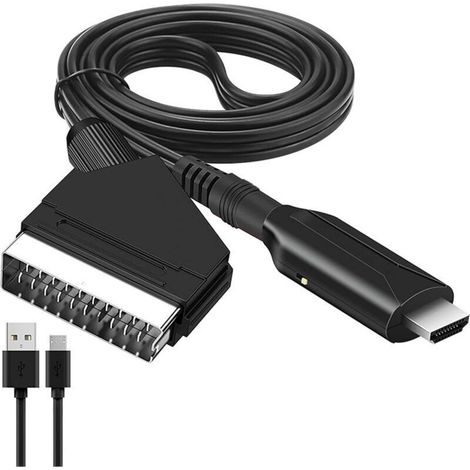 Adaptateur Péritel vers HDMI, Convertisseur HDMI vers Péritel, Scart vers Hdmi Convertisseur, avec câble HDMI, pour Full HD TV 720P/1080P,Audio Vidéo pour Lecteur DVD Blu-Ray STB VHS Xbox PS3 (1/4)