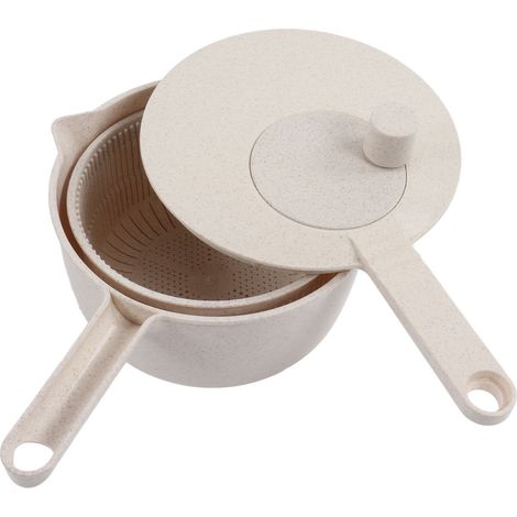 Petite essoreuse à salade sans BPA, lave-légumes multifonction avec poignée et panier d'égouttage pour la cuisine (1/5)