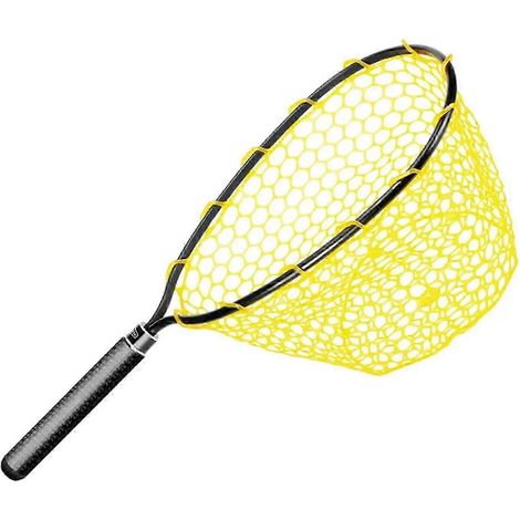 Épuisette de pêche pour adulte avec manche, adaptée à la pêche au bar, à la truite et au saumon, manche en fibre de carbone. (1/4)