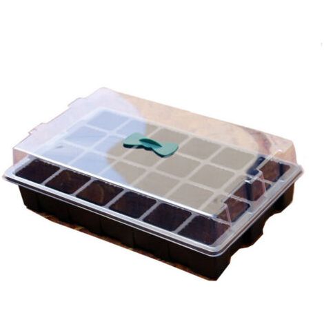 Lot de 5 Mini Plateau Semence Culture Plateau Serre de Semis 24 Trous Bac à Semis avec Couvercle pour Semis et Germination (1/5)