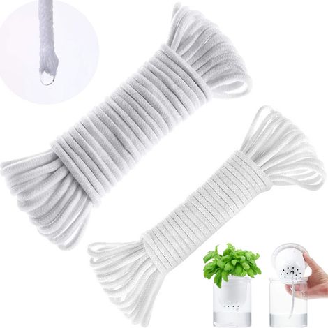 60 feet cotone corda, per pot fai da te vacanza dispositivo sistema di irrigazione automatica per piante in vaso coperto African Violet Waterer trattamento cotone corda stringa di irrigazione a goccia