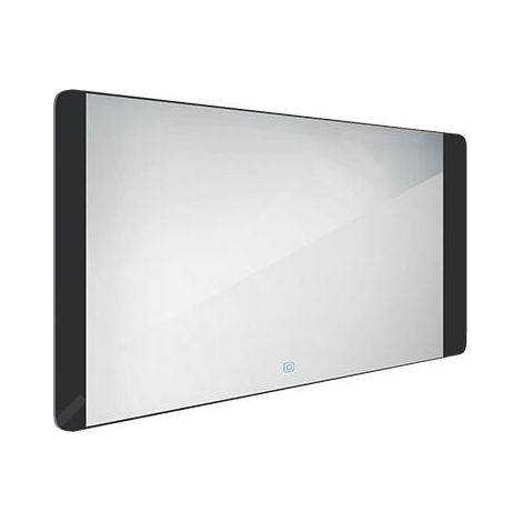 Nimco - Miroir avec éclairage LED, 120x65 cm, capteur tactile, aluminium/noir ZPC 42006V-90 (1/5)