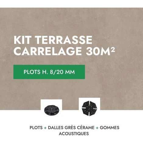 Kit carrelage terrasse 30m² - Aspect Ciment Glocal Sugar 60x60 cm - Mirage - 8/20 mm (1/4)