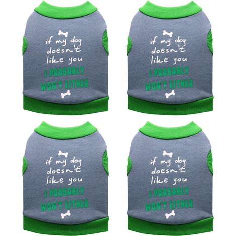 Veste Pour Chien - Pull En Polaire Avec Motif Os - Taille XS Pour Chiens De 1,5 À 2,5 Kg - 4 Pièces (1/5)