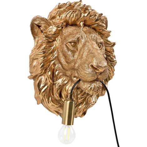 Lampada da parete a tema animale Luce da comodino Lampada da lettura oro Simba