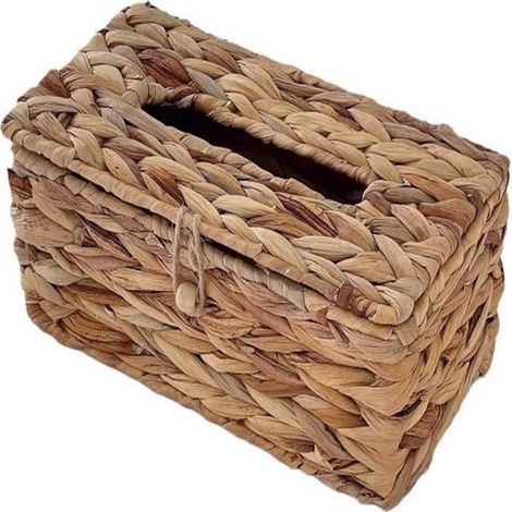 caja de pañuelos de ratán con tapa extraíble, para guardar papel higiénico, para sala de estar, baño u oficina. (1/5)