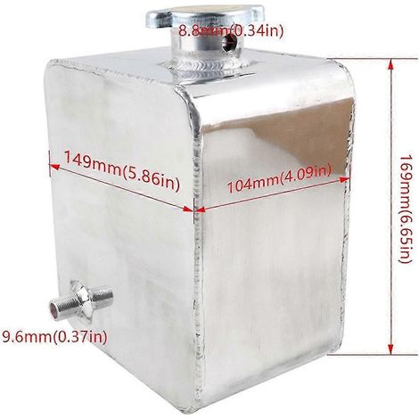 Modification automobile : Pot à bulles perméable en aluminium 2,5 L pour liquide de refroidissement, réservoir d'eau de radiateur, vase d'expansion. (1/4)