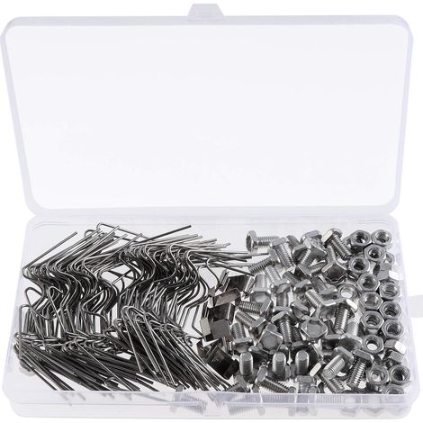 Kit de Réparation de Serre 230 Pièces - Clips de Vitrage Métalliques, Écrous et Boulons en Aluminium, Clips de Chevauchement en Z (1/5)