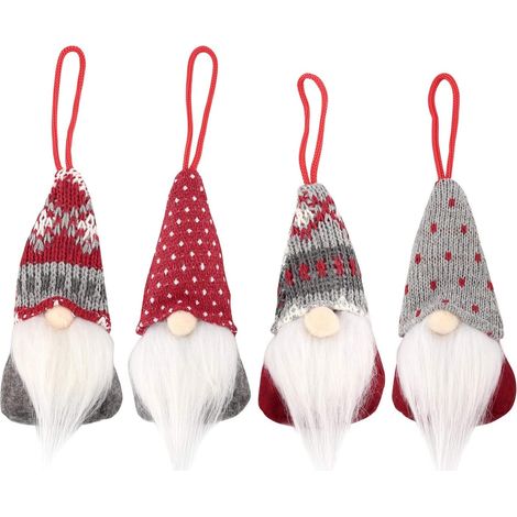 Dollés De Noël En Feutre - Lot De 4 Personnages Sans Visage - Décorations Pour Arbre De Noël Et Intérieur - Accrochage Facile Par Cordon (1/5)