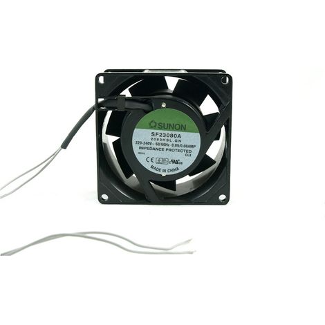 Lüfter 230Vac 80x80x38mm 2 Drähte Reibung 14W