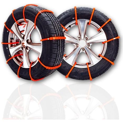 Chaînes de pneus antidérapants d'urgence de voiture de , 10pcs voitures réutilisables de voiture automatique de sécurité antidérapante de neige de pneu antidérapant chaînes de tendons (1/5)