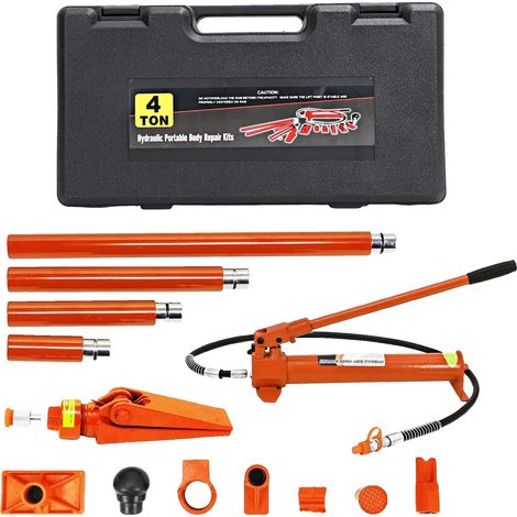 Kit Porta Power, sistema hidráulico de alta potencia, estuche de almacenamiento resistente, color naranja. (1/2)