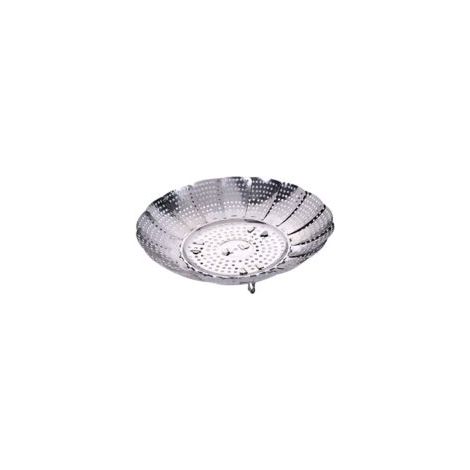 Cesta vaporera para verduras, cesta vaporera plegable con 4 patas de acero inoxidable, diámetro de 14-23 cm para cocinar verduras y alimentos o cesta