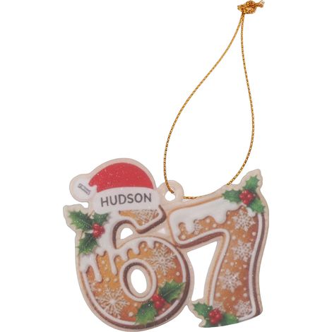 Suspension de Noël numérotée 6 et 7, ornement tendance à accrocher, décoration d'arbre de Noël faite main, pour les fêtes (1/5)