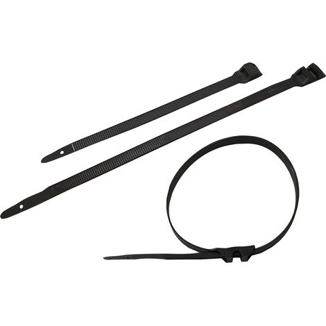 Lot de 100 colliers d'installation noir long. 175x9mm -Tibelec (1/2)