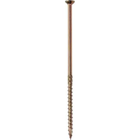 Vis charpente tête fraisée 6x150 zingué bichromaté- Boite 100,Vis à bois multi-usage à filetage unique,Idéal pour la fixation dans une gamme de substrats (1/5)