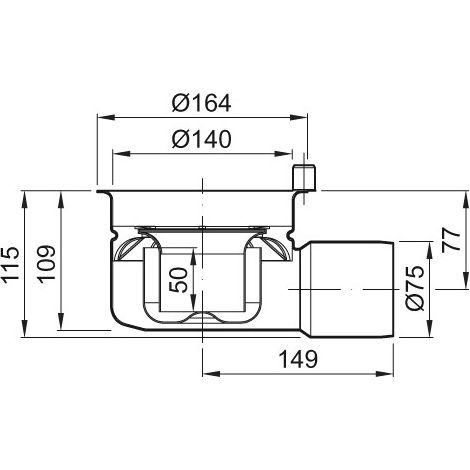 ACO Bodenablauf Variant-CR DN70/ 1,5Grad/ 1,5l/s/Halterohne WS, 9575.00.00
