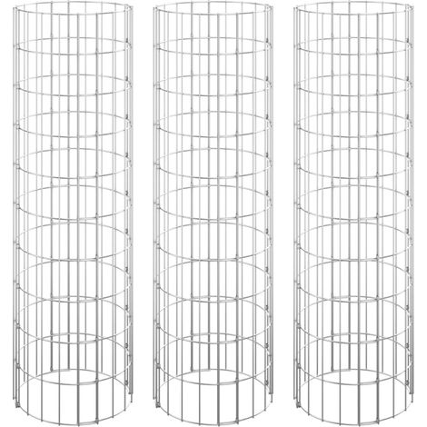 Maison Exclusive - Arriate gaviones circular 3 uds acero galvaniz