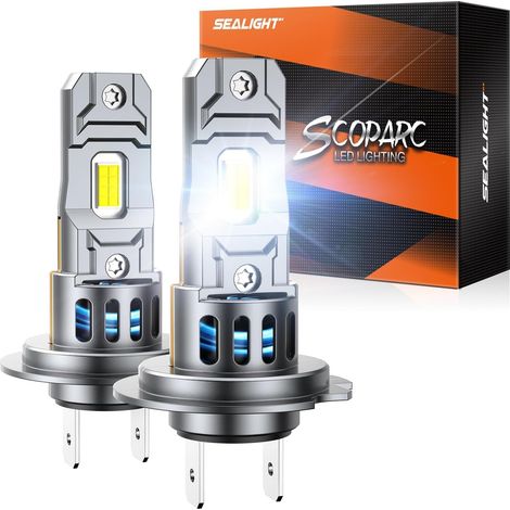 H7 LED Bulbs, 70,000LM Super Brighter, 6500K Pure White Ampoule H7 Bulbs with 15000rpm Cooling Fan, 70K+ Hours Lifespan, 2-Pack for Powersports/ATV Lamps