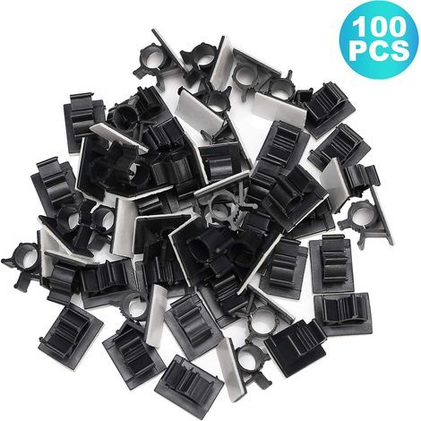 Lot de 100 clips adhésifs réglables pour câbles, adhésif de qualité supérieure (1/5)