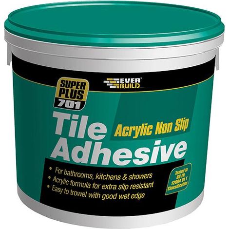 Everbuild NS02 701 Acrylic Non Slip Tile Adhesive 3.75kg EVBNS02 (1/3)