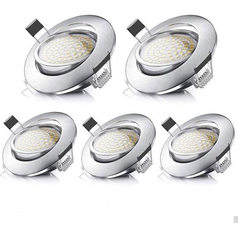 LED Spots Encastrables 5pcs Orientable Rond 5W Ultraslim Blanc Froid 6000K 500LM 230V IP44 éclairage plafond encastré pour salle de bain,Cuisine,Salon,Couloir (1/3)