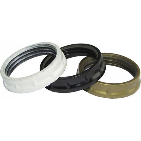 3er-Set Ringe für E14 TIBELEC Fassung, Kunststoff, Schwarz, Weiß und Gold TIBELEC