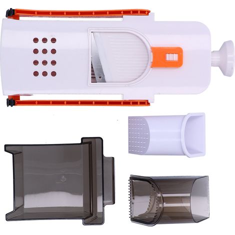 Coupe-légumes multifonction pour cuisine - Râpe, trancheuse et hachoir à pommes de terre - Gadget pratique orange et rouge (1/5)
