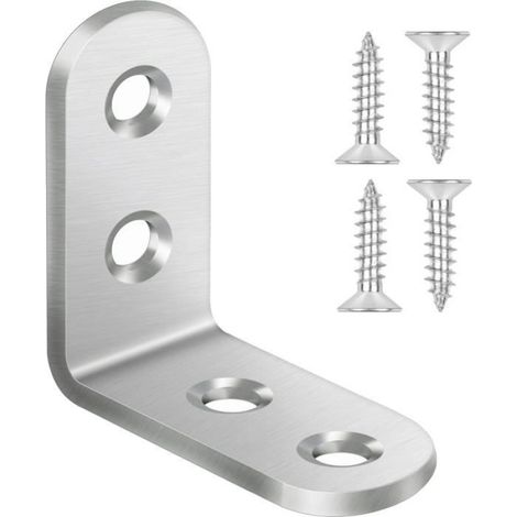 20Pcs Équerre de Fixation Inox 40x40x16mm, Équerre Angle 90 Degrés en Acier, Équerre étagère, Équerre de Coin (1/4)