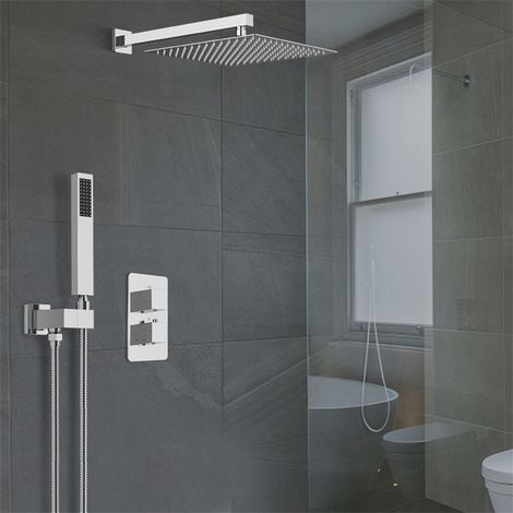 Duschsystem Unterputz Thermostat Duschset mit Kopfbrause Handbrause Duschset mit Hochdruck-Niederschlag Duschkopf Regendusche Dusche (1/10)