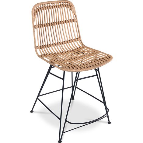 Sedia da pranzo in rattan - Stile Boho Bali - Prena Nero