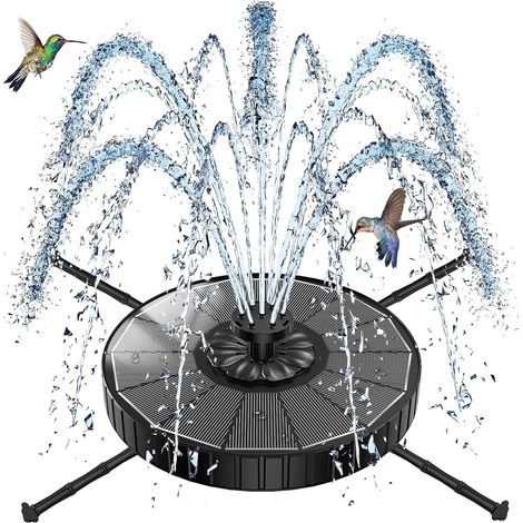 Solar Fountain, 3.5W Pump, 8 Nozzles, 4 Rotating Rods, Garden Pond (1/5)