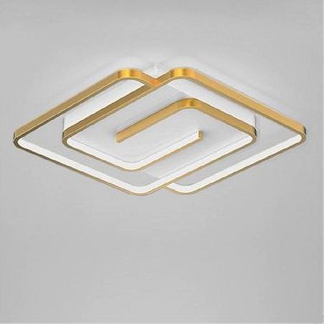 TrAdE Shop Traesio - Plafoniera Led 48w Quadrata Spirale Vortice Oro Lampadario Soffitto Luce 6500k 70661 - (1/5)