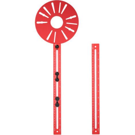 Nuova dima per scanalature 4 in 1, sagoma di taglio circolare in lega di alluminio, guida di fresatura multifunzionale, strumento regolabile per la lavorazione del legno (rosso rosa) -Crezuo
