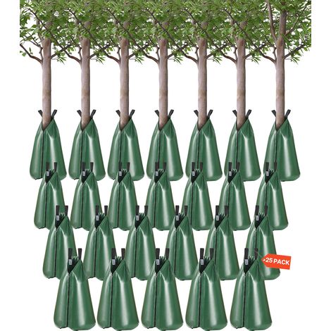 VEVOR Sacchetti per Irrigazione degli Alberi, 25 Confezioni da 75,7 L, Sacchetti Ricaricabili per Alberi Rilascio Lento 5-9 Ore con Cerniera, Irrigazione Sistema di Gocciolamento delle Radici