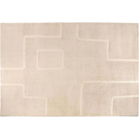 Tapis de Salon Moderne Blanc Neige en Polyester Recyclé Doux et Confortable, 200 x 290 x 2 cm - PANGIVO (1/3)