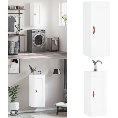Wandschrank Weiß 34,5x34x90 cm Holzwerkstoff - Sideboard - Wandschrank - Regal - Aufbewahrung - Weißer Schrank - Home & Living (1/5)