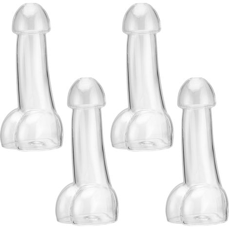 Lot de 4 verres à cocktail originaux en cristal borosilicate écologique 15x6 cm avec paille en verre cadeau (1/3)