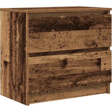 Meuble TV vintage pratique avec rangement 60 x 35 x 54 cm en bois d'ingénierie vieux bois (1/5)