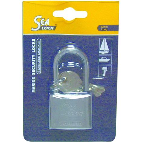 Cadenas marin SEALOCK - Longue anse - Bronze recouvert de chrome - l 30 mm x h 30 mm (1/2)