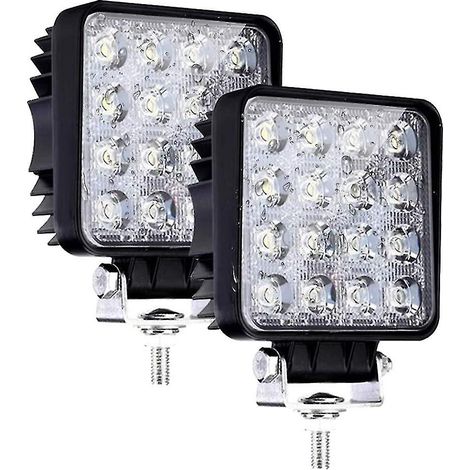 Led Work Light, 2 Pcs 48w Flood Led Light Bar For Car Tractor Offroad (1/5)