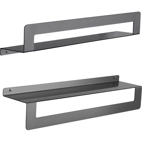 Mensola Portaoggetti Doccia Con Portasciugamani 50 Cm Gun Metal  Camelia