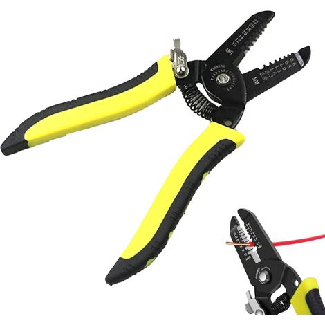 Lntyq Pince à Dénuder Multifonctionnelle,Pince Coupante 2 en 1,Pince à Dénuder Automatique,Pour dénuder les fils de cuivre,Peut être utilisée pour couper,Dénuder et sertir les câbles