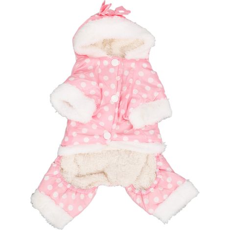 Manteau d'hiver chaud et épais pour chien, doux pour la peau, à capuche, une pièce, pour chiens de petite, moyenne et grande taille, rose, XL (1/5)