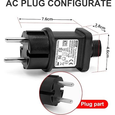Transformateur LED 4,5V 6W CZJUTAI IP44 Alimentation pour éclairage avec prise Prise européenne socle à vis mode commuté EL FC4,5V6W (1/4)