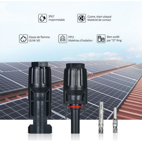 MC4-Stecker und -Buchsen – 10er-Pack blaue Stecker für Solarmodule, wasserdicht und hochfest