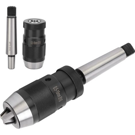 Mandrin de perceuse sans clé à cône Morse, serrage rapide pour perceuse à colonne, MT3-B16, 0,5-16 mm (1/5)